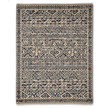 Handcrafted Earthy Cotton and Wool Handknotted Rug for Natural Interiors